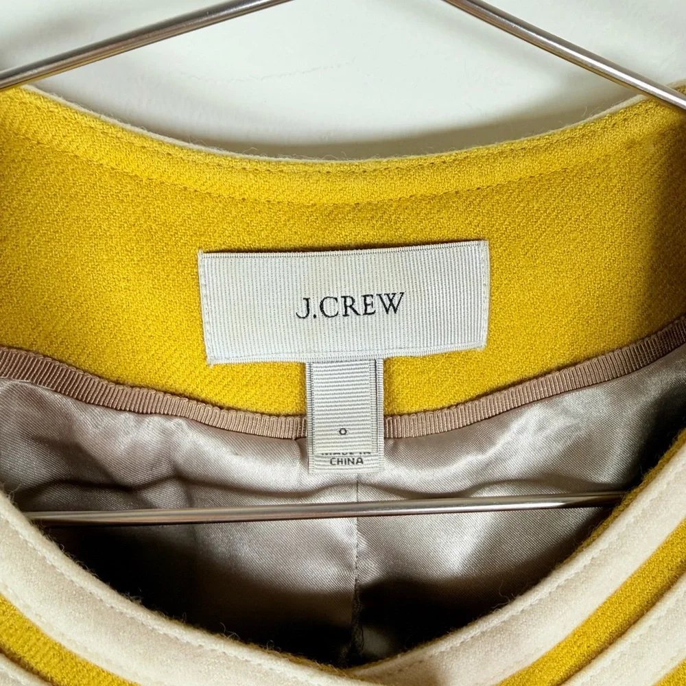 J.Crew Mustard Yellow Wool Trimmed Button Jacket - Picture 8 of 9